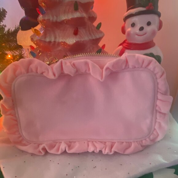 Stoney Clover Lane - Women's Velvet Ruffle Pouch - Small Embroidered Bird NWOT - Picture 7 of 8